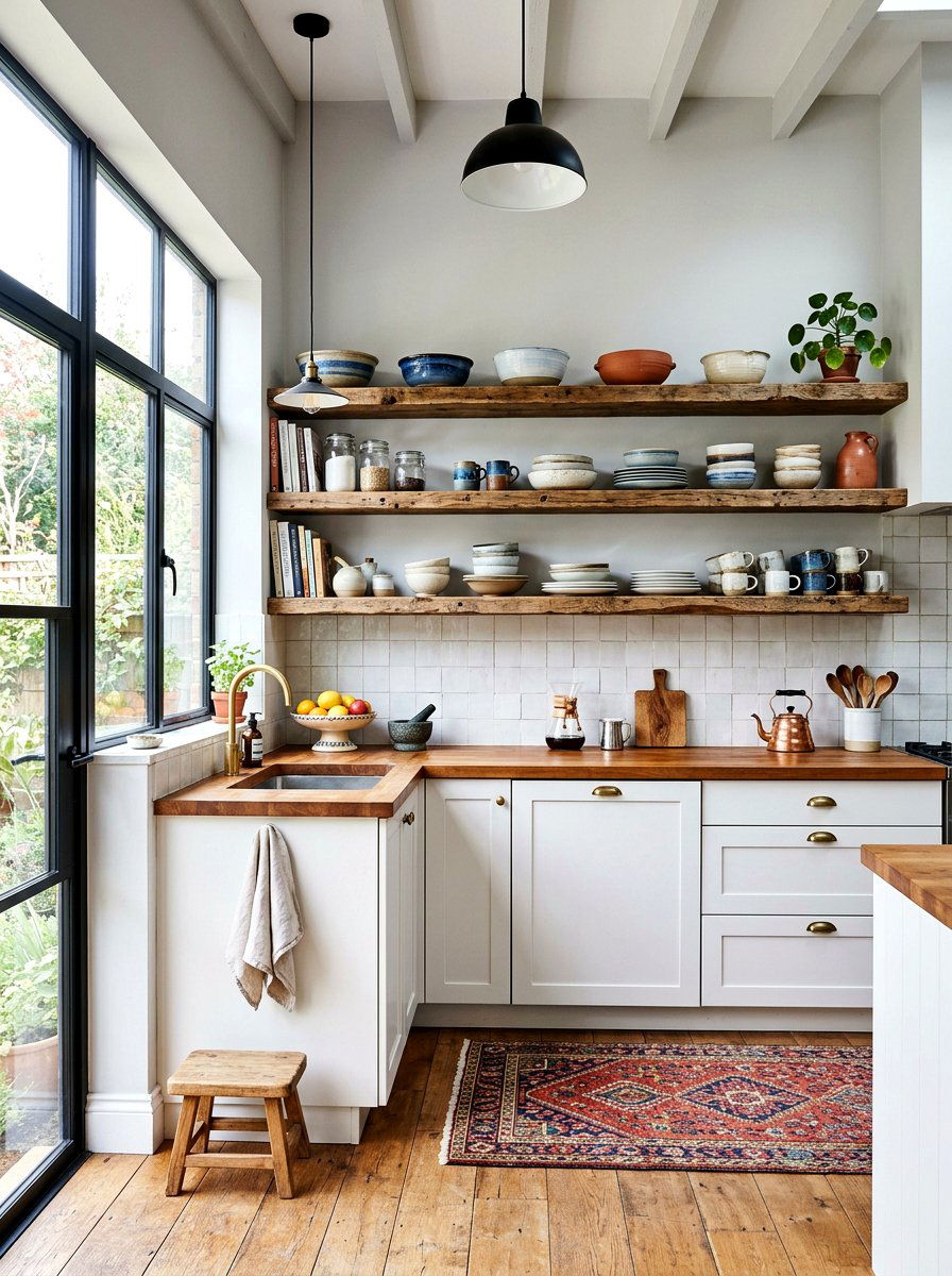 Studio Kitchen With Floating Shelves - 30 studio kitchen ideas