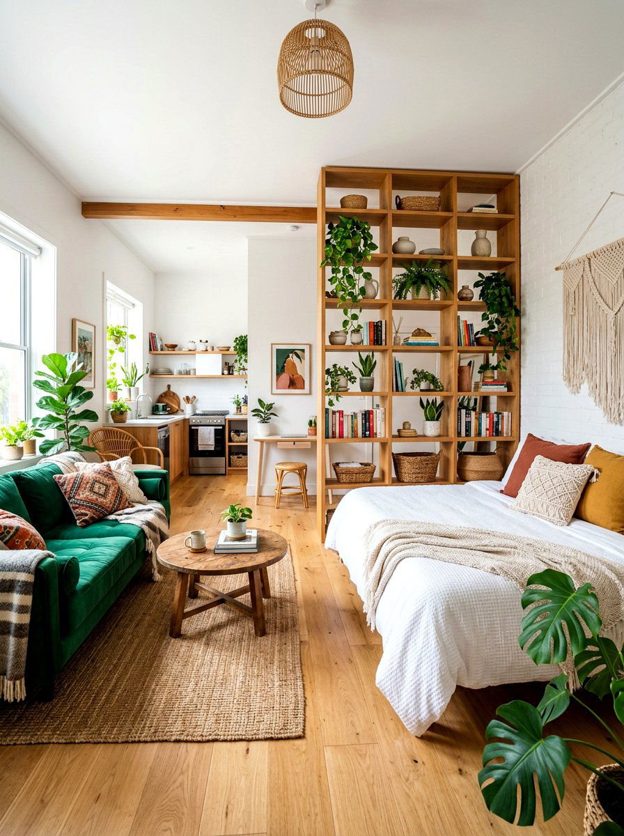 Studio apartment layout - 30 room zoning furniture layout ideas