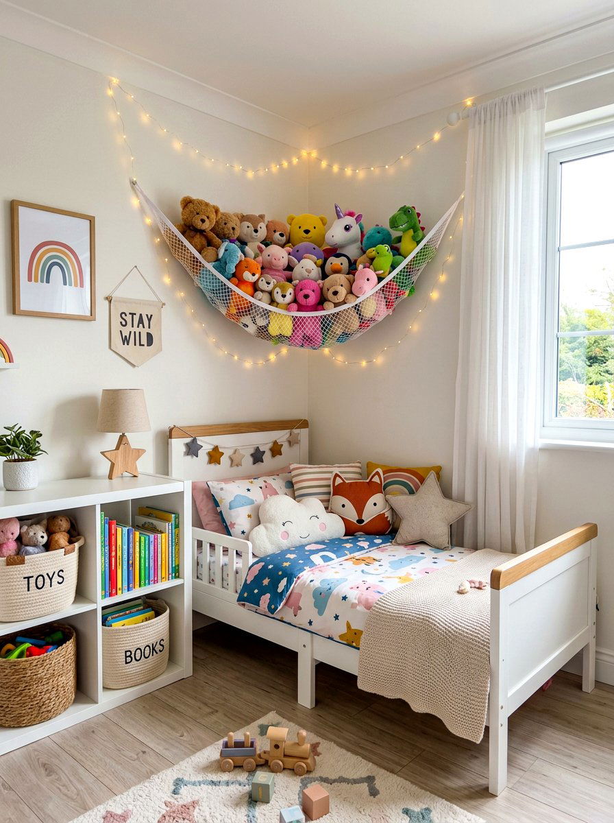 Stuffed Animal Hammock - 30 toy storage ideas