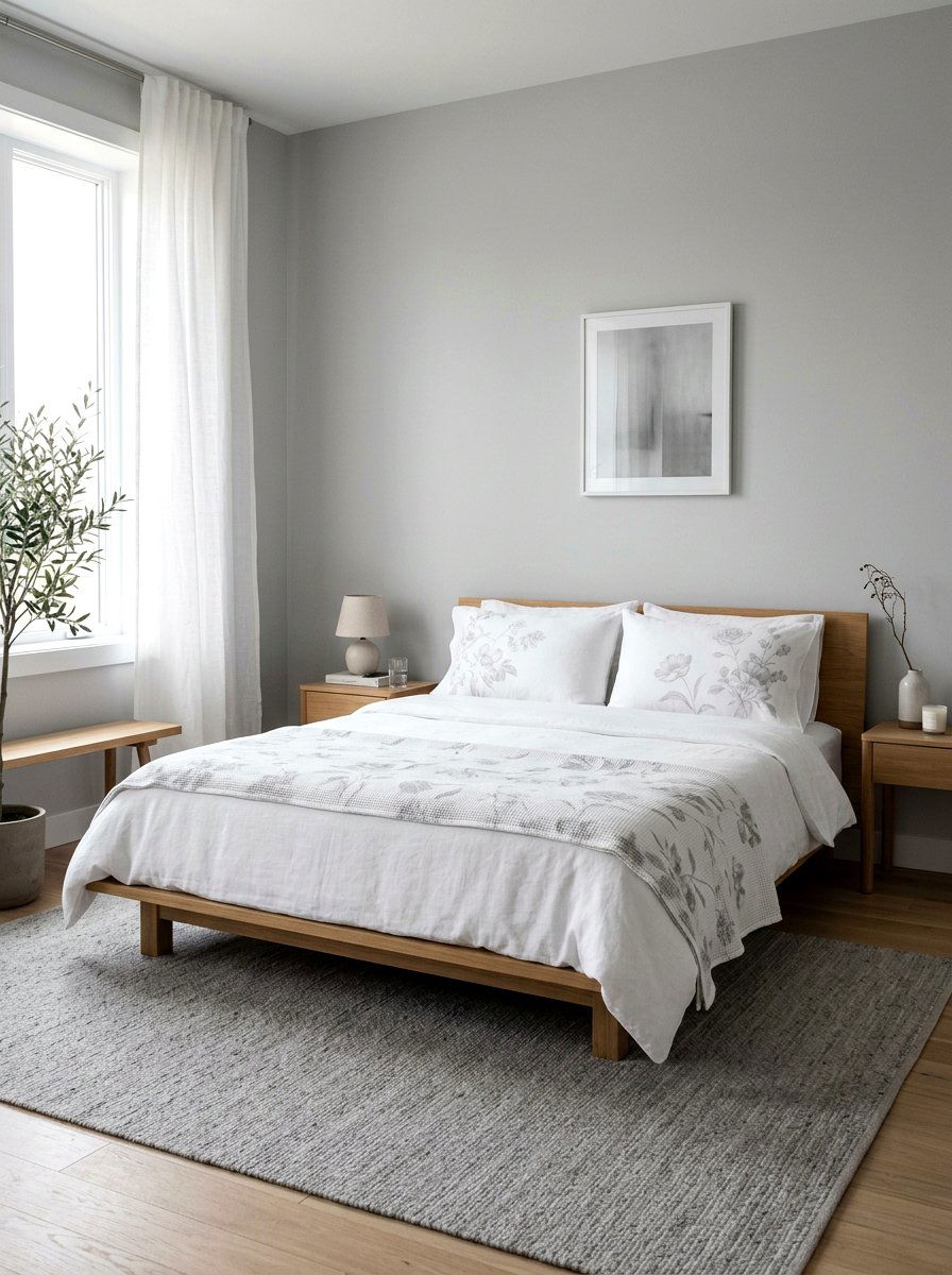 Subtle Bloom Print - 30 romantic floral bedroom ideas