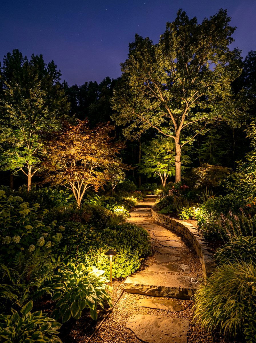 Subtle Lighting - 30 woodland garden ideas