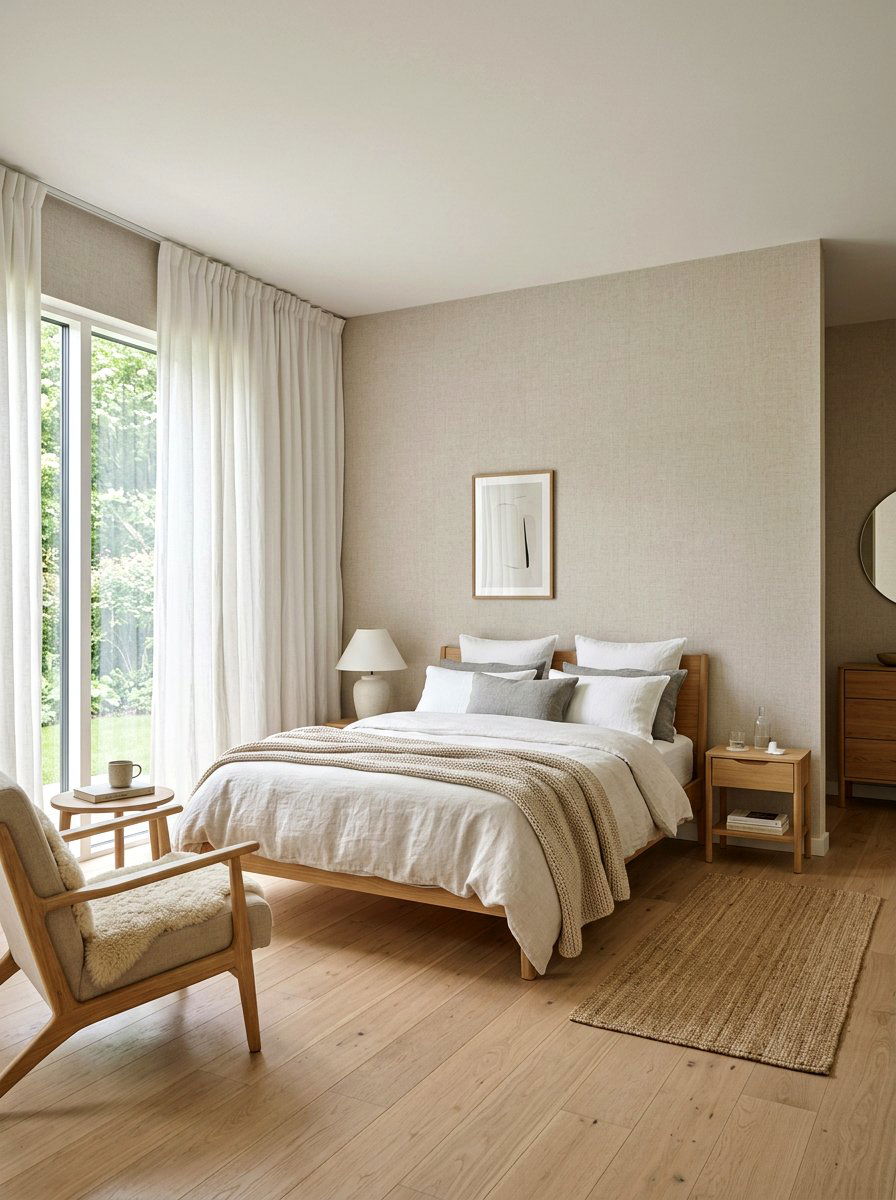Subtle Linen Texture Wallpaper - 30 renter friendly wallpaper ideas aesthetic