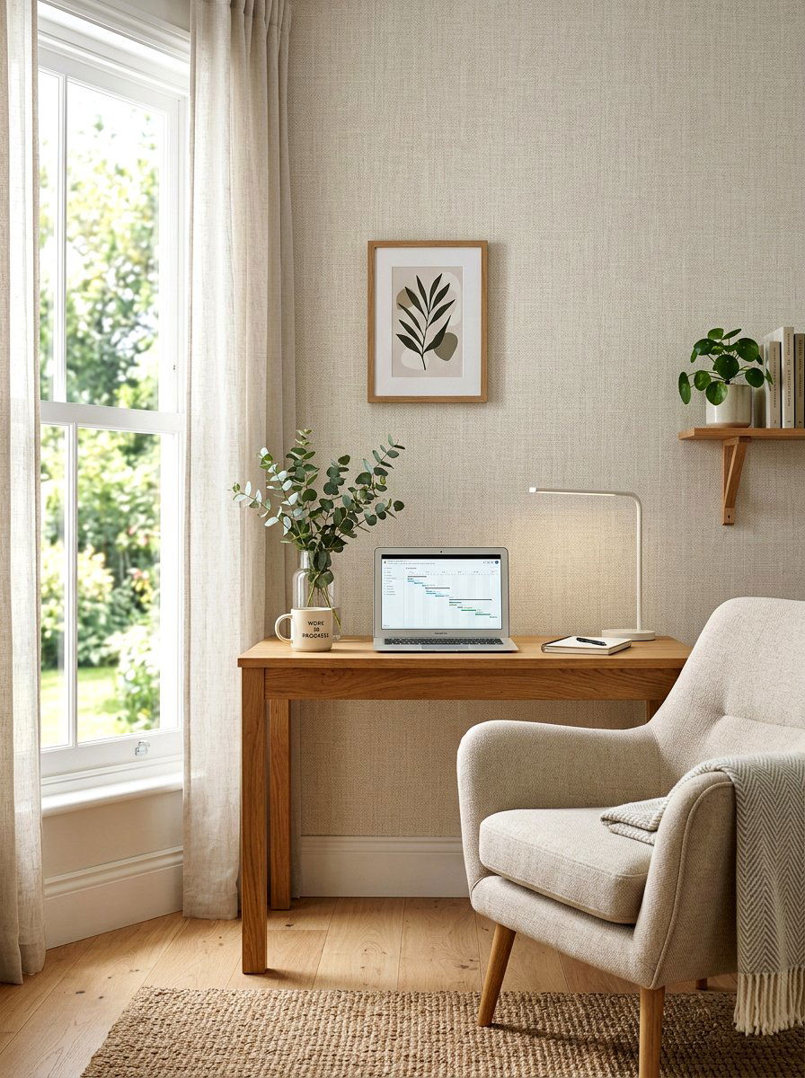 Subtle Linen Wallpaper - 30 office wallpaper ideas