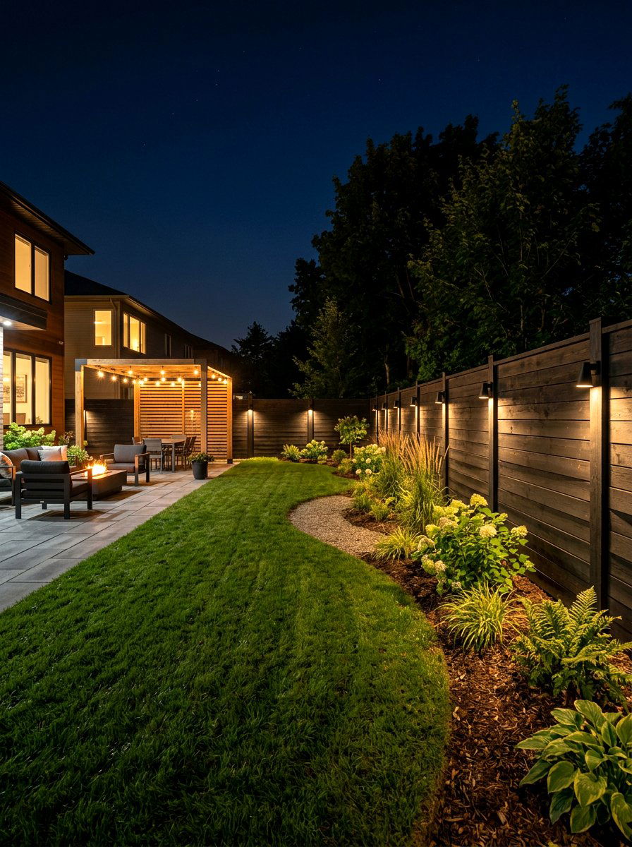 Subtle fence lighting - 30 modern outdoor lighting ideas