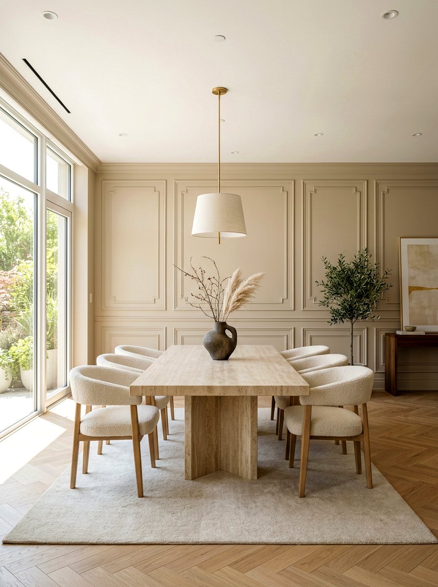 Subtle tone on tone molding - 30 dining room wall molding ideas