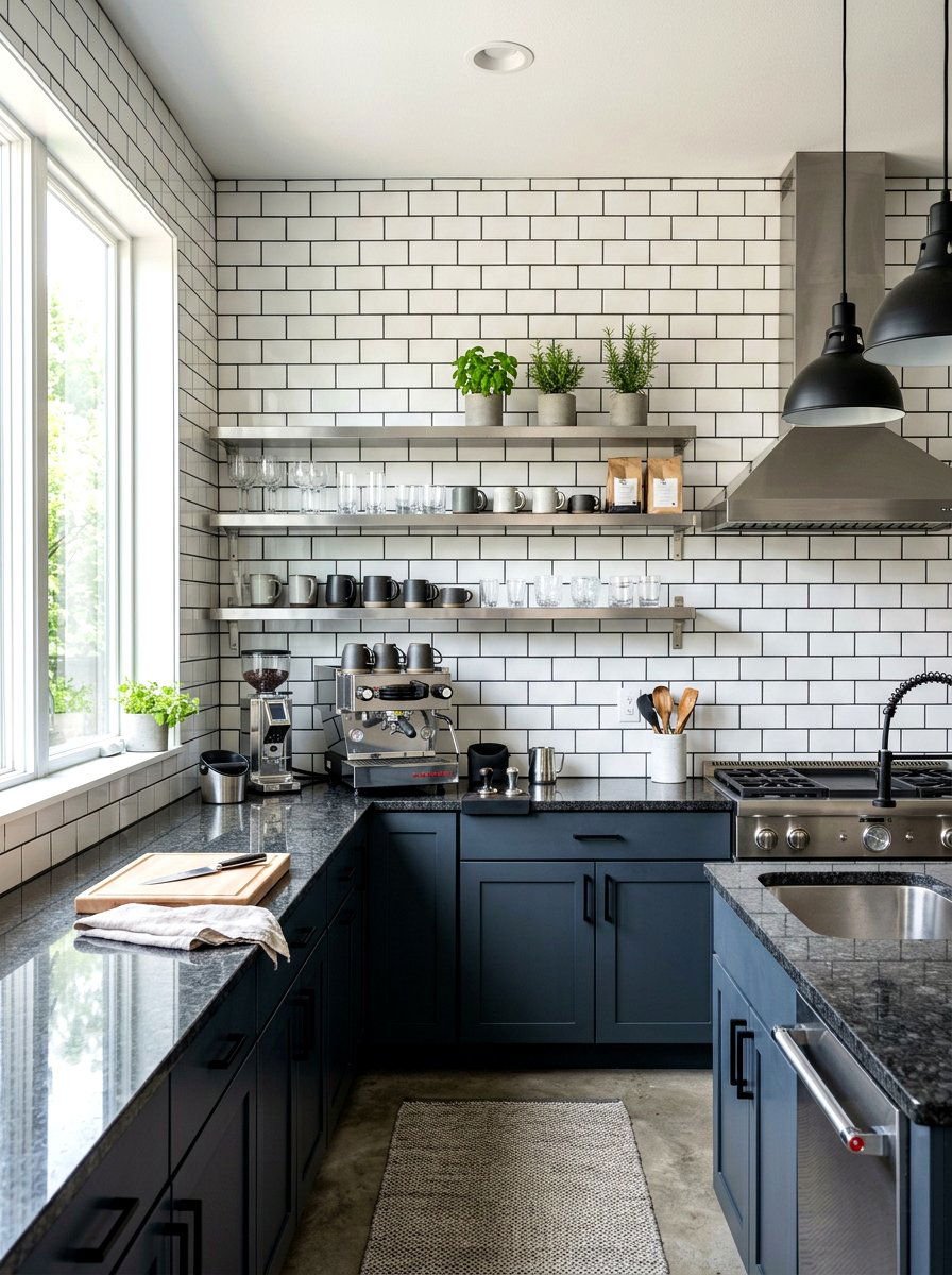 Subway Tile Backsplash - 30 coffeehouse kitchen decor ideas