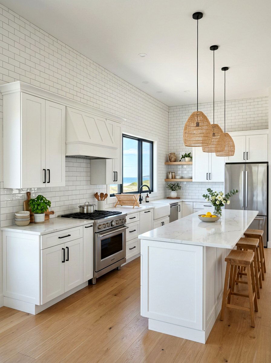 Subway Tile Coastal Kitchen - 30 coastal kitchen ideas