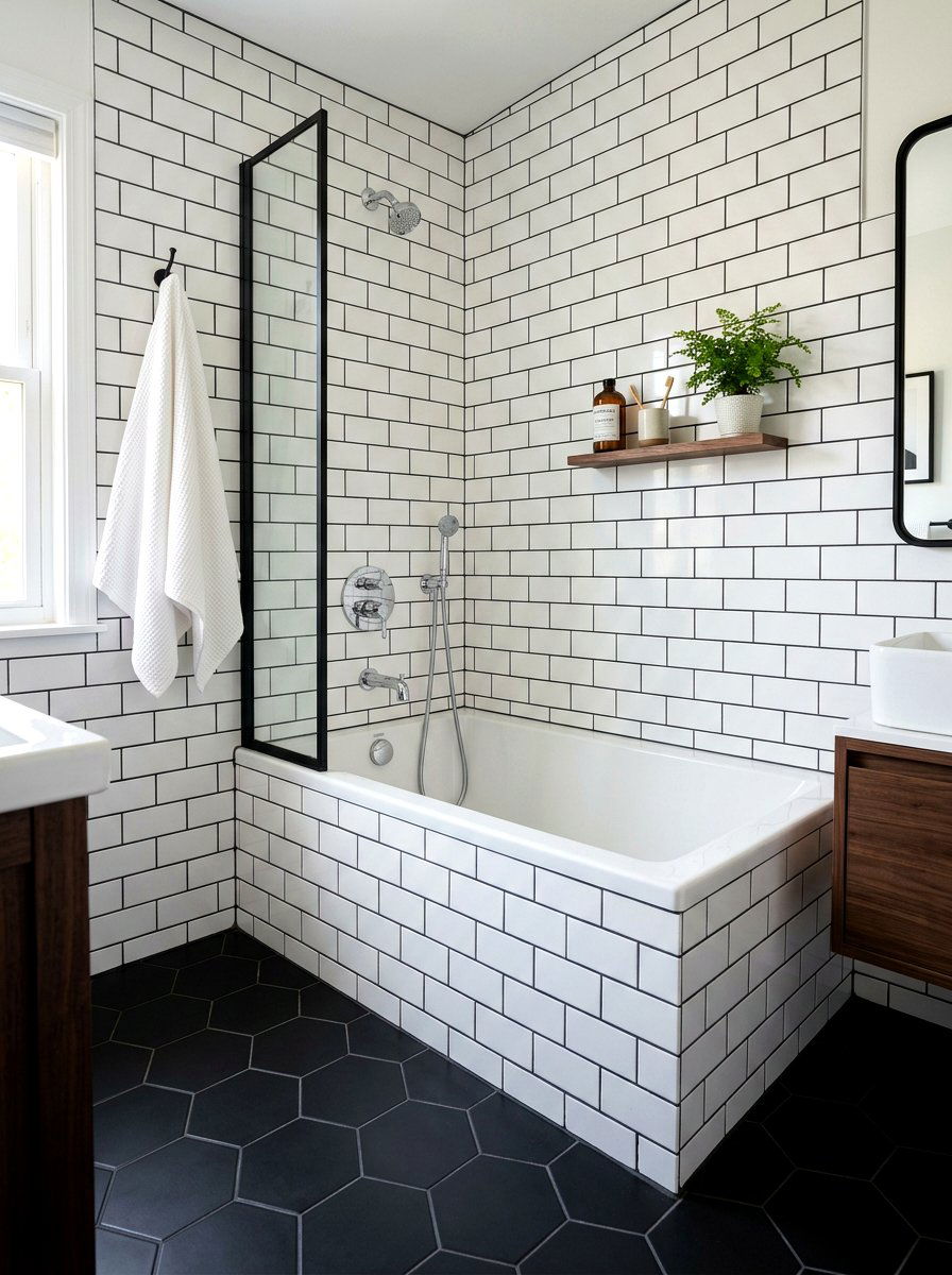 Subway Tile Corner Tub - 30 freestanding tub corner ideas