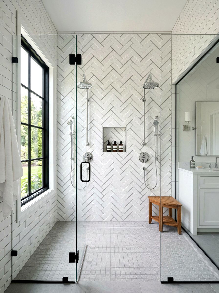 Subway Tile Double Shower - 30 double shower wall ideas