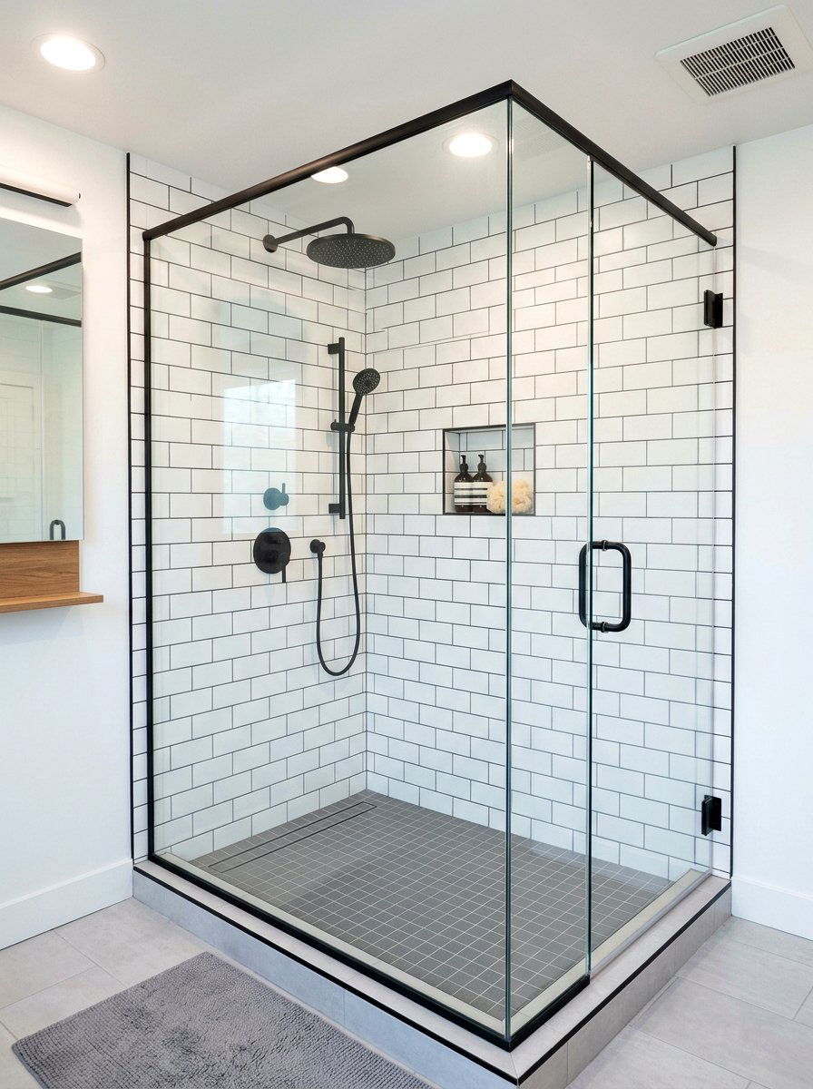 Subway Tile Shower - 30 cottage farmhouse bathroom ideas