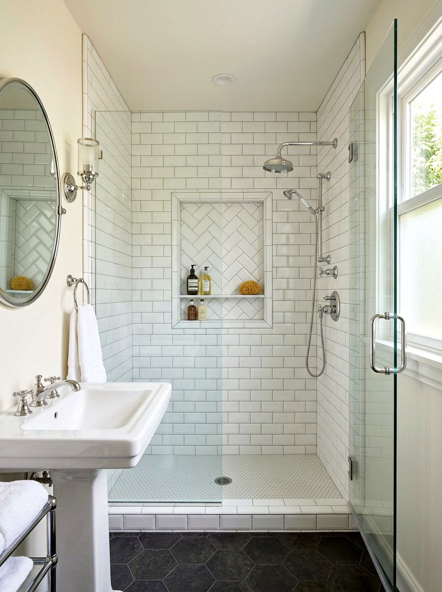 Subway Tile Shower Niche - 30 shower niche ideas
