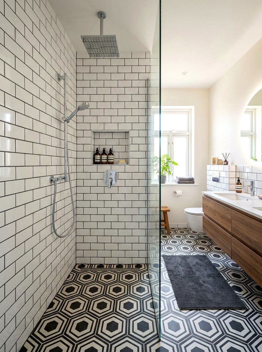 Subway Tile Shower - 30 curbless shower ideas