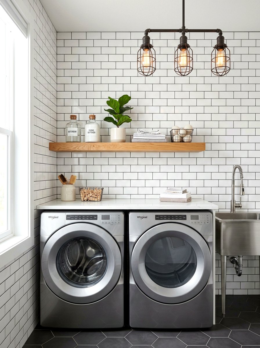 Subway tile laundry room - 30 vintage laundry room ideas