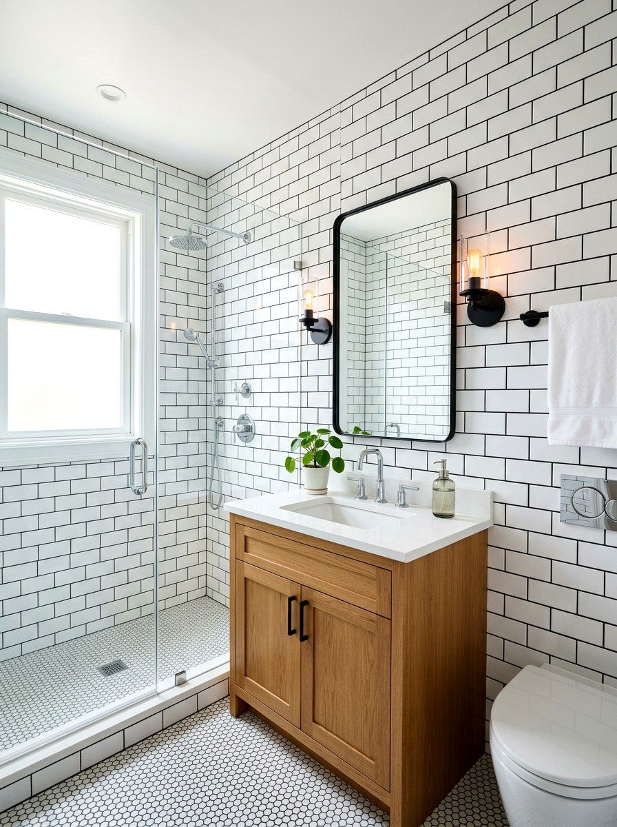 Subway tile mixed metal bathroom - 30 mixed metal bathroom decor ideas