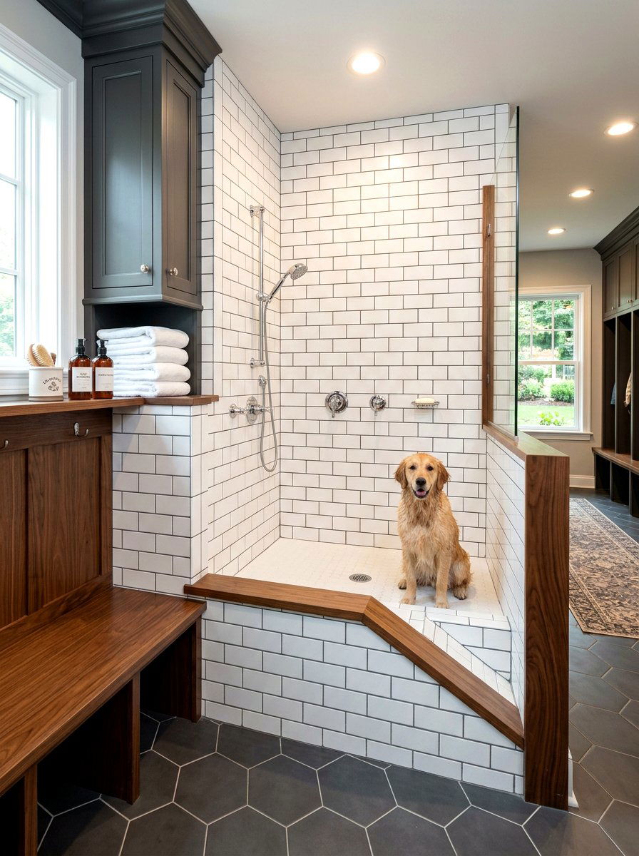 Subway tile mudroom dog wash - 30 mudroom dog wash ideas