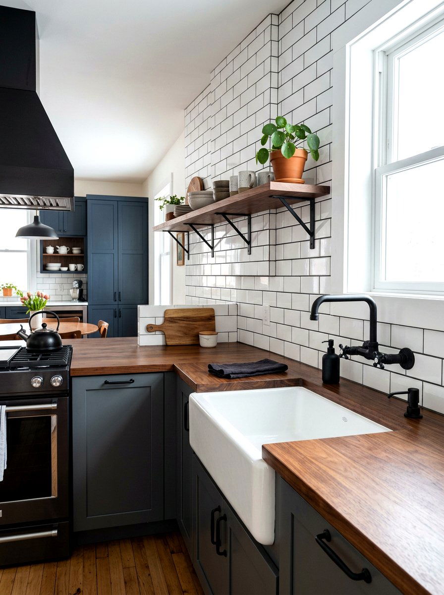 Subway tile with dark grout - 30 laundry room backsplash ideas