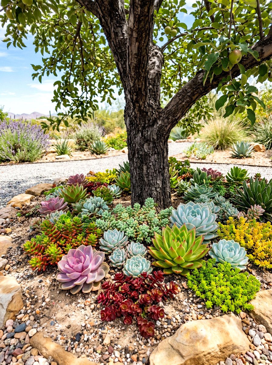 Succulent Apple Tree Border - 30 apple tree border ideas
