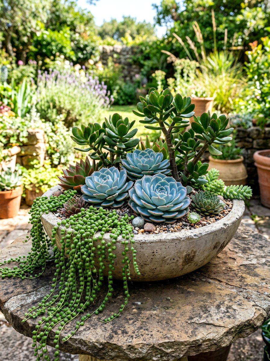 Succulent Bowl - 30 container plant arrangement ideas