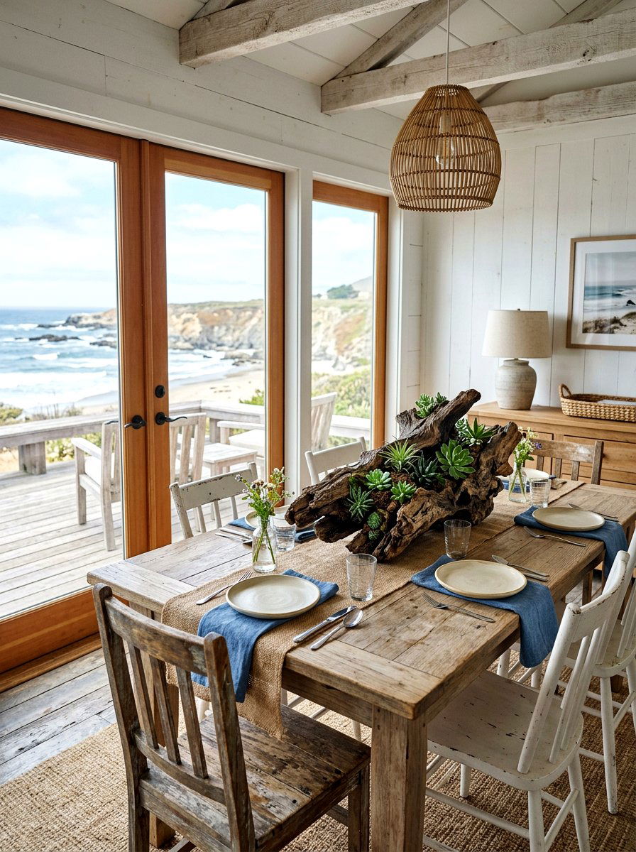 Succulent Driftwood Table Decor - 30 rustic table centerpiece ideas