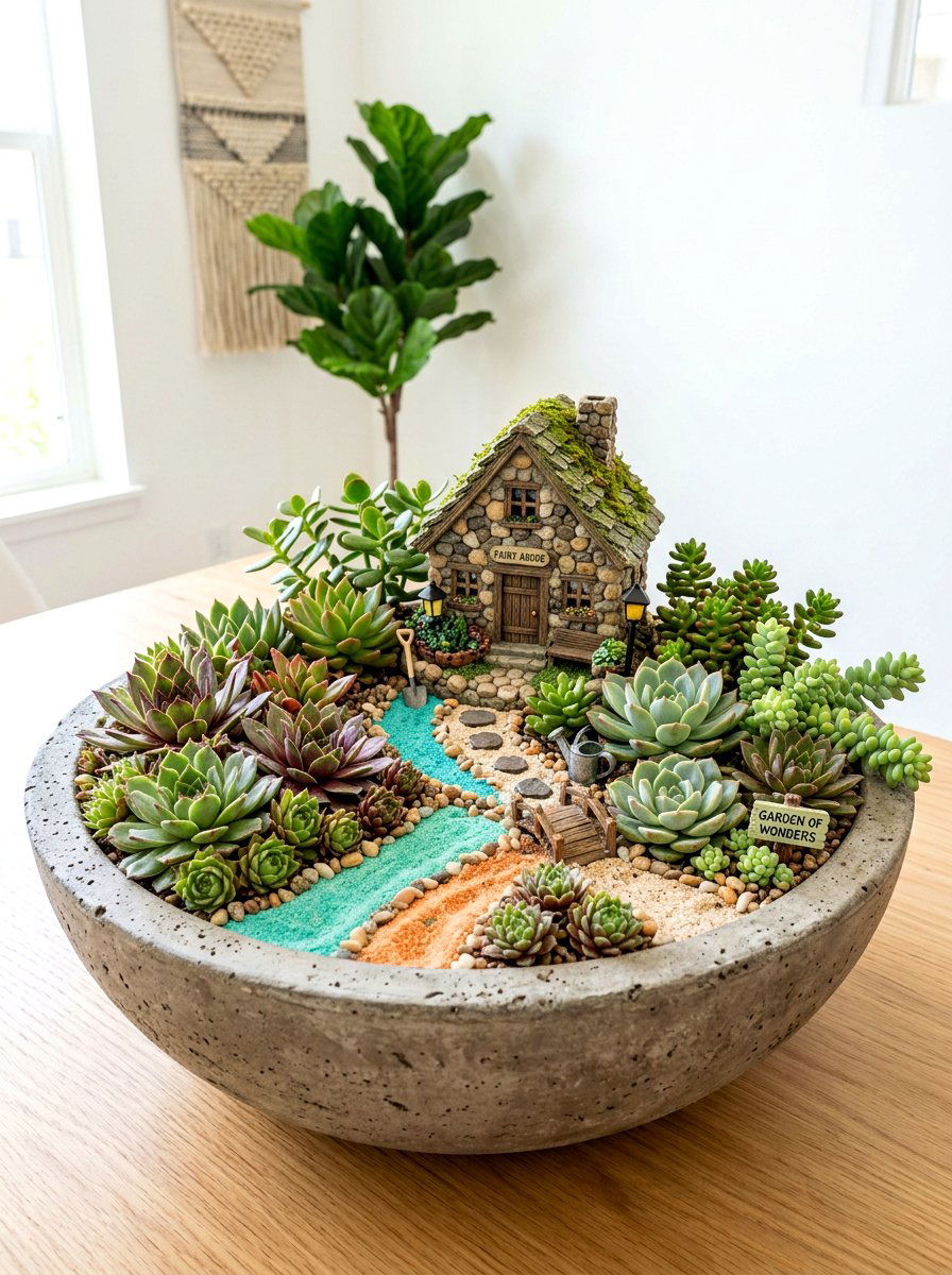 Succulent Fairy Garden - 30 fairy garden ideas