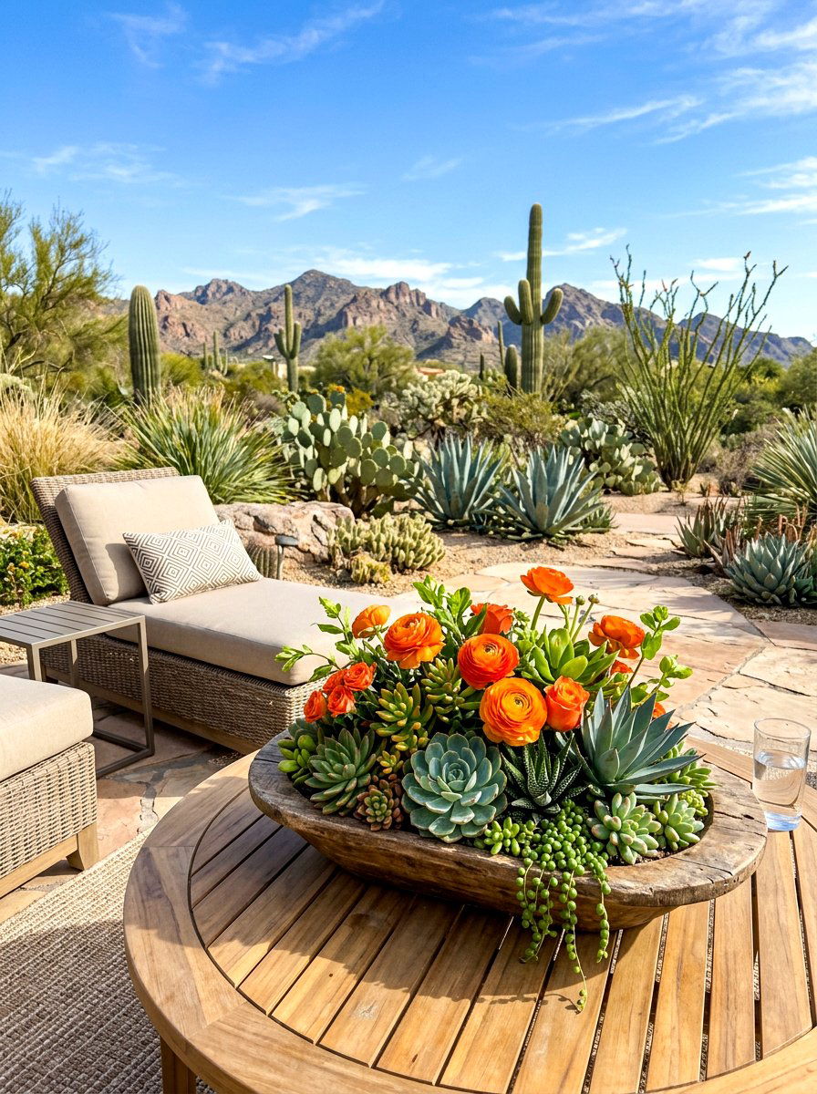 Succulent Floral Arrangement - 30 floral centerpiece ideas