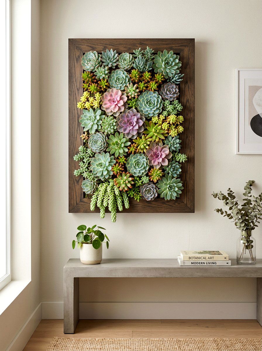 Succulent Frame Vertical Garden - 30 small vertical garden ideas