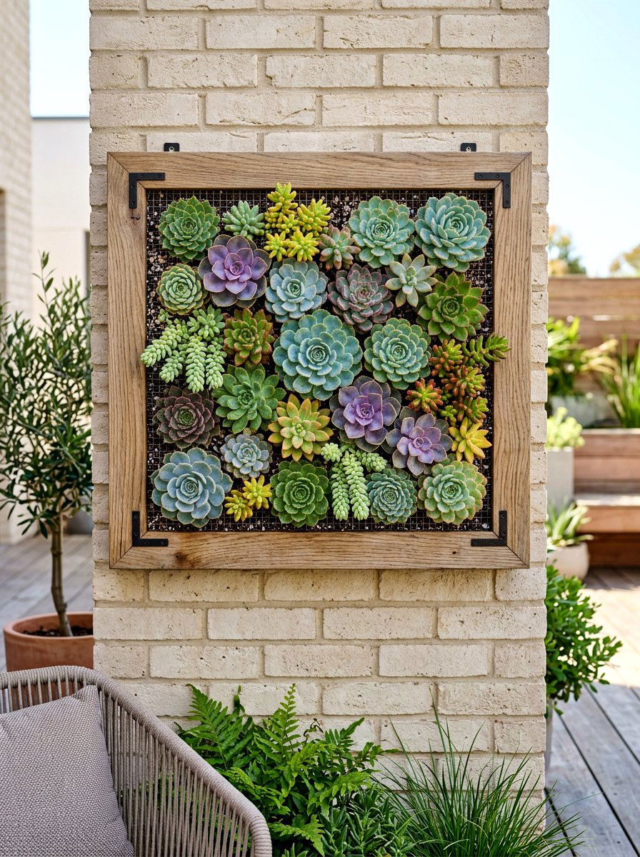 Succulent Frame Vertical Planter Box - 30 vertical planter box ideas