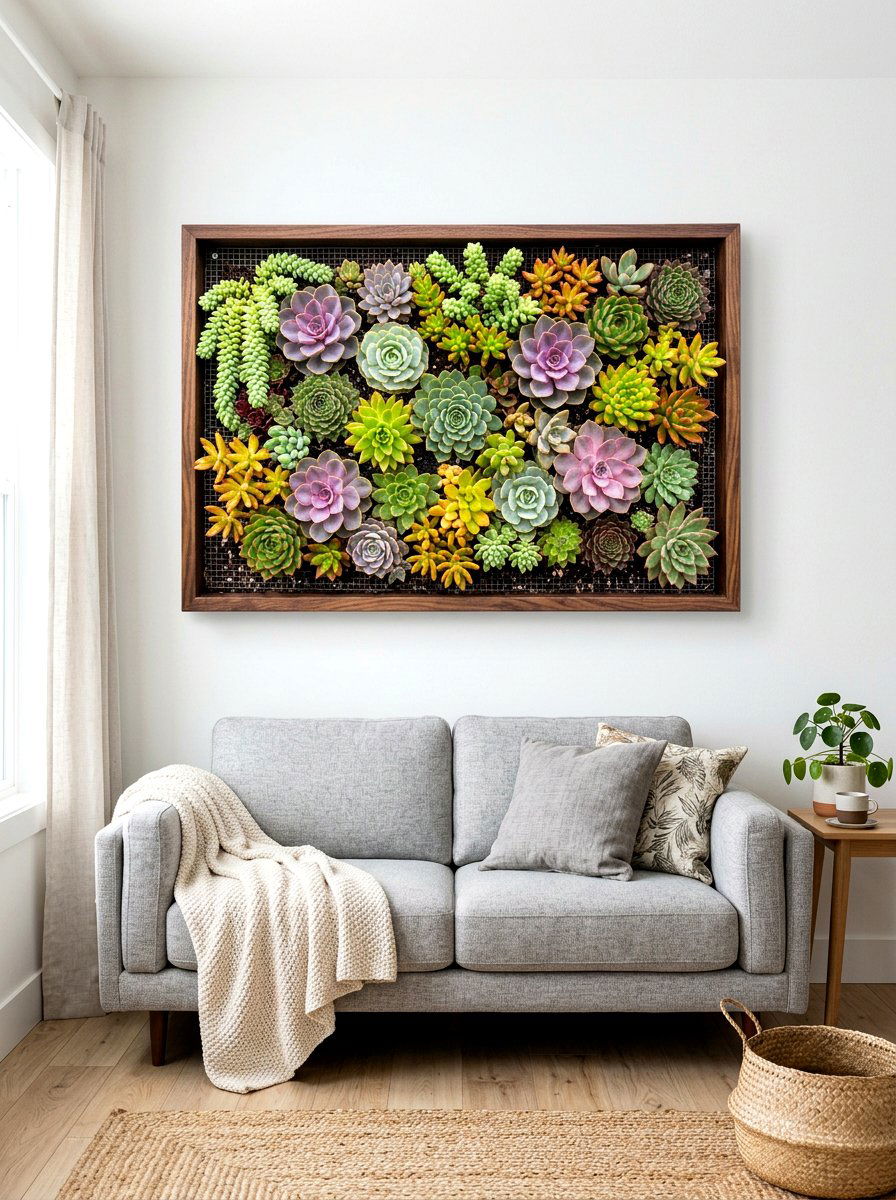 Succulent Frame Wall Art - 30 vertical garden ideas