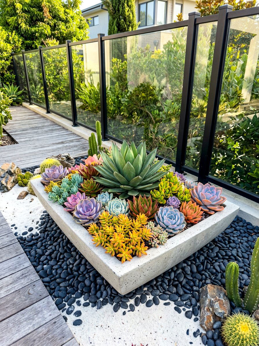 Succulent Garden - 30 side yard garden ideas
