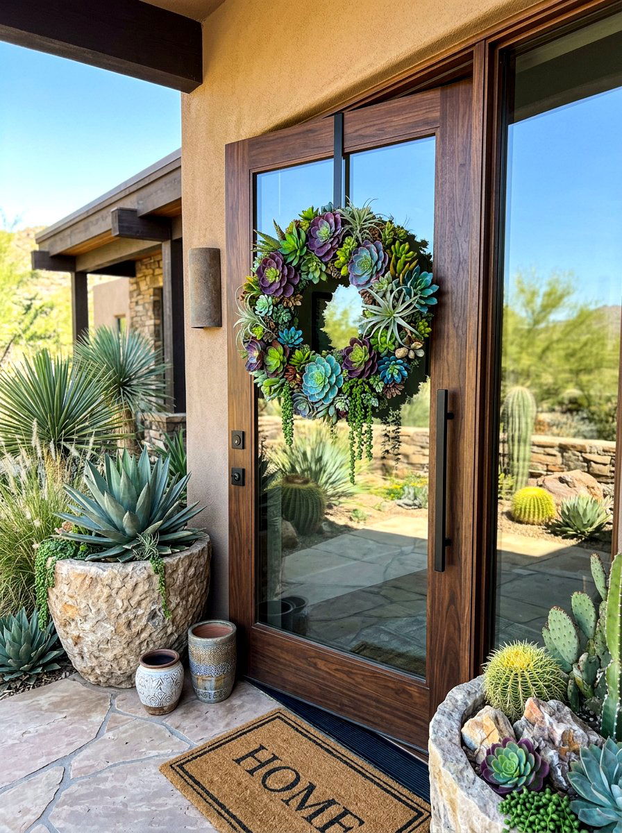 Succulent Garden - 30 summer wreath ideas
