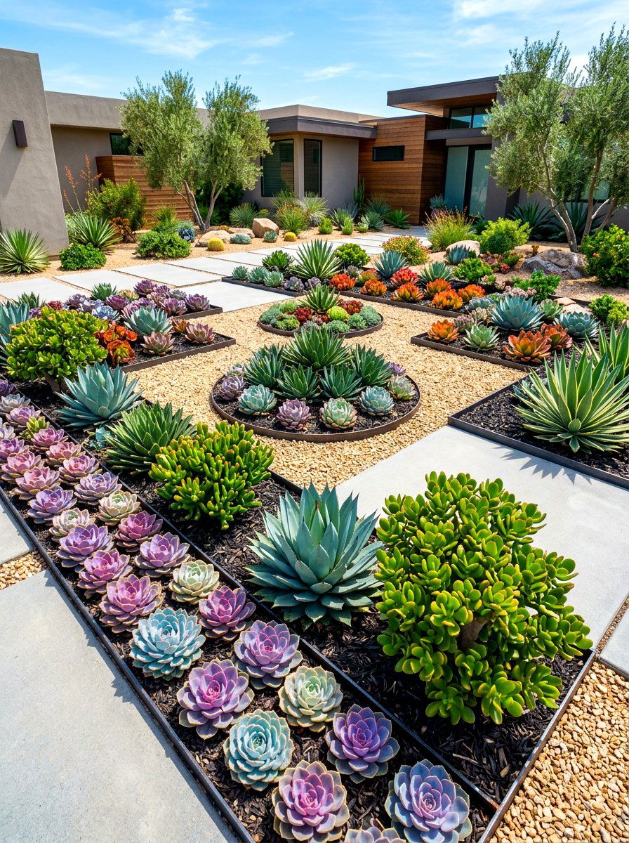 Succulent Garden - 30 drought friendly backyard ideas