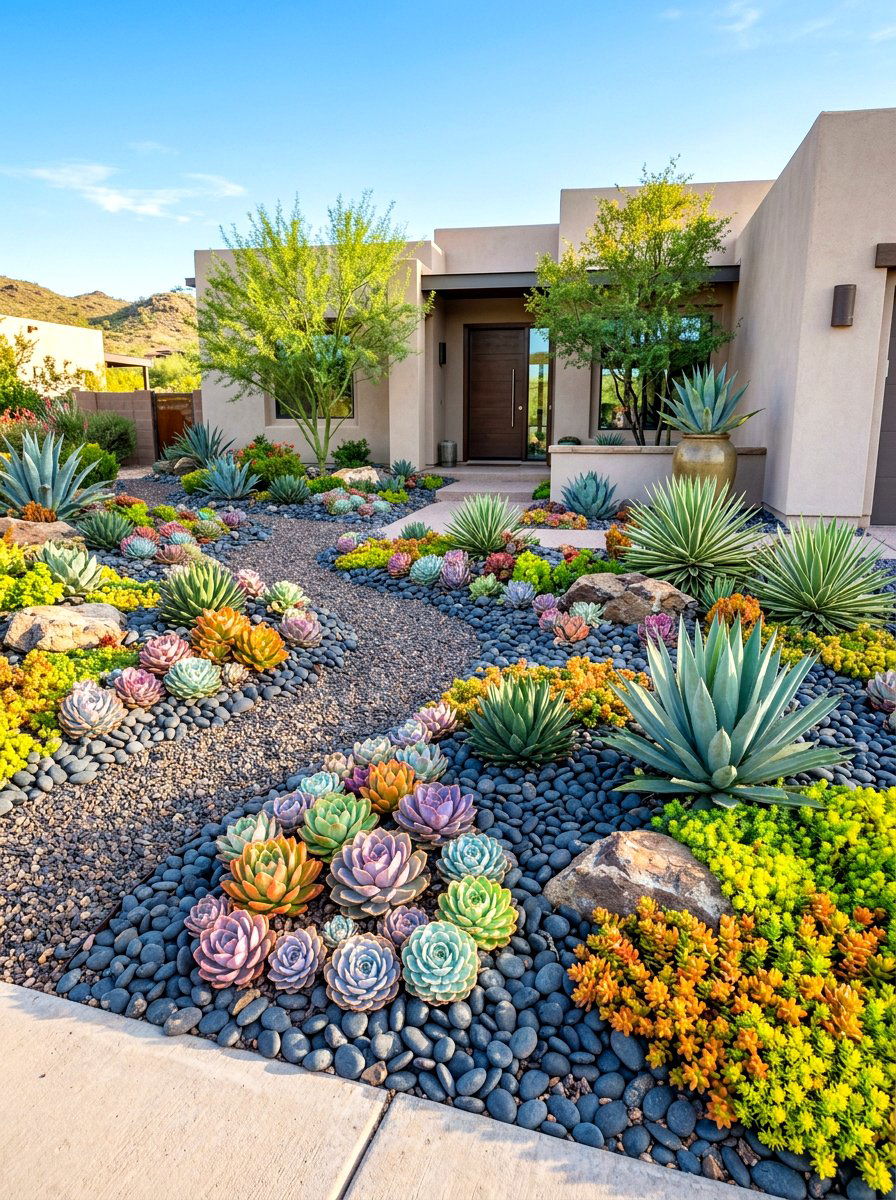 Succulent Garden - 30 drought tolerant front yard ideas