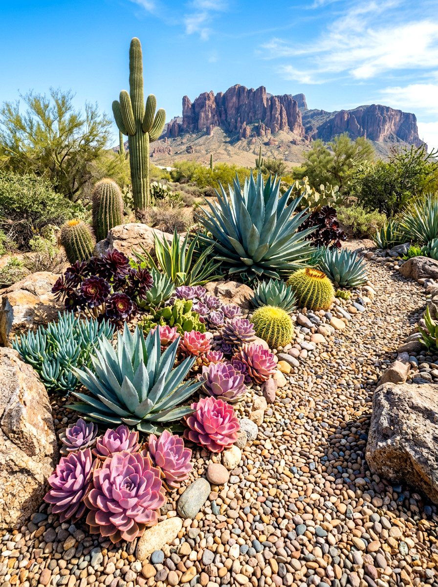 Succulent Garden Bed - 30 simple flower bed ideas