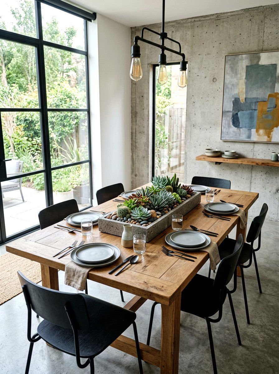 Succulent Garden Tray - 30 dining table decor ideas