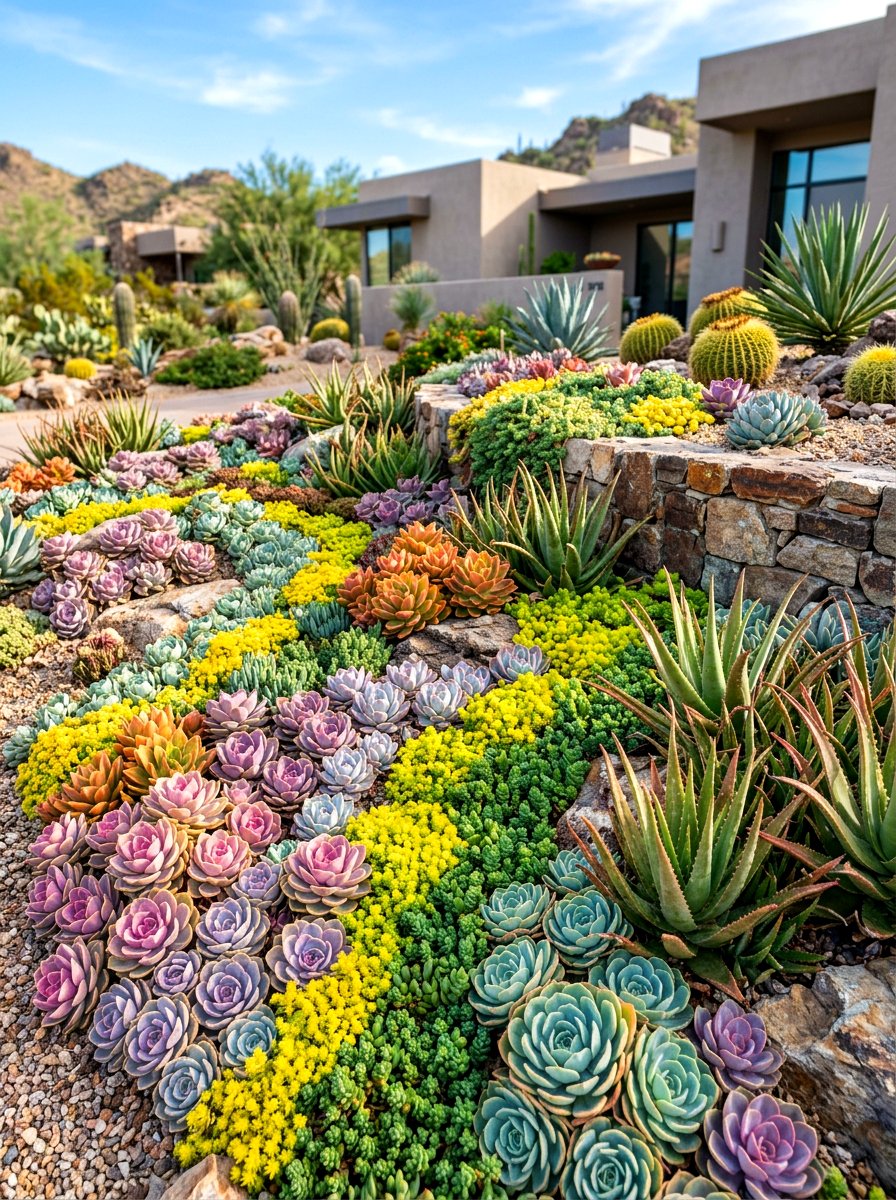 Succulent Landscape - 30 drought smart backyard ideas