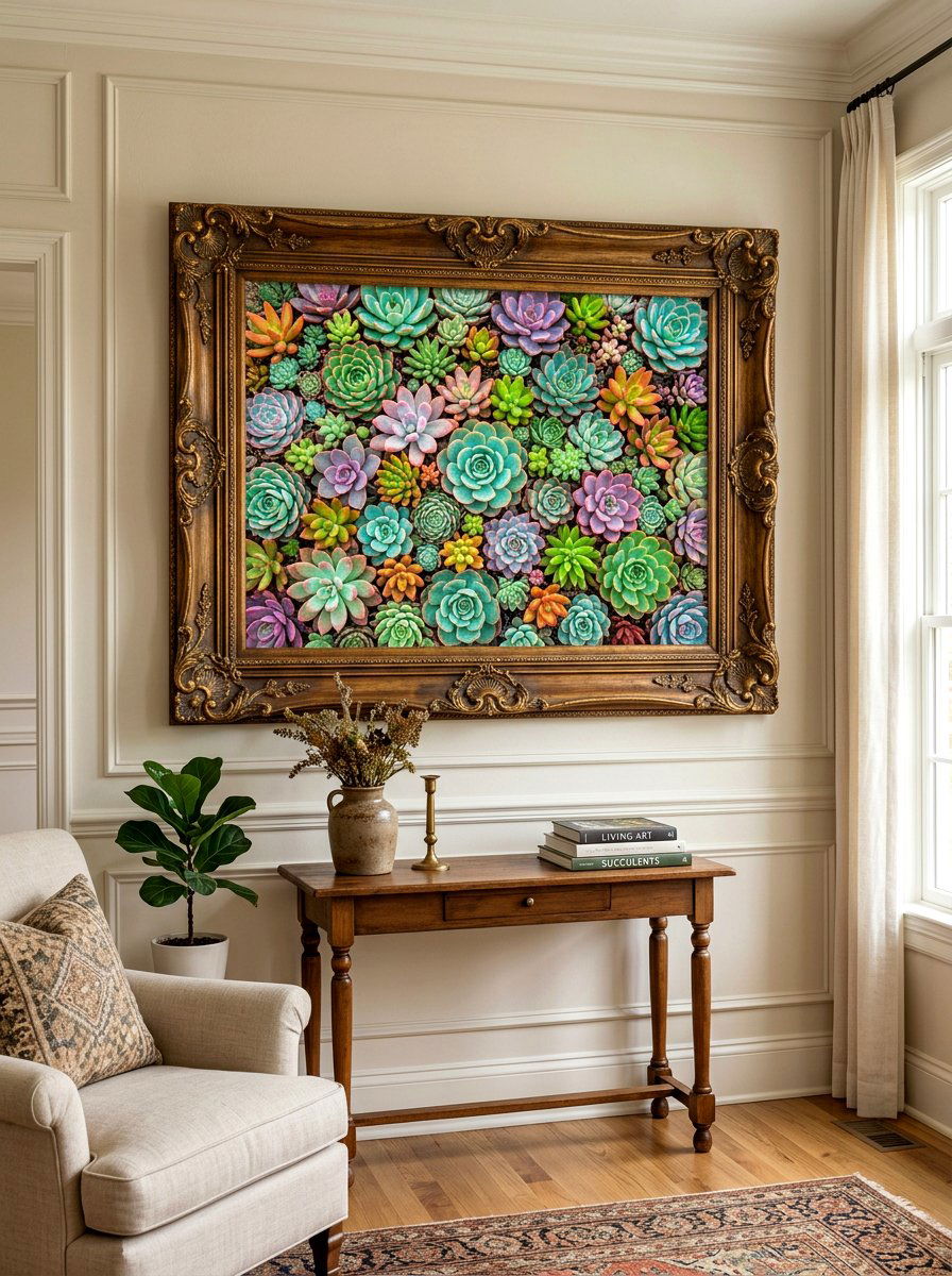 Succulent Picture Frame - 30 living wall ideas