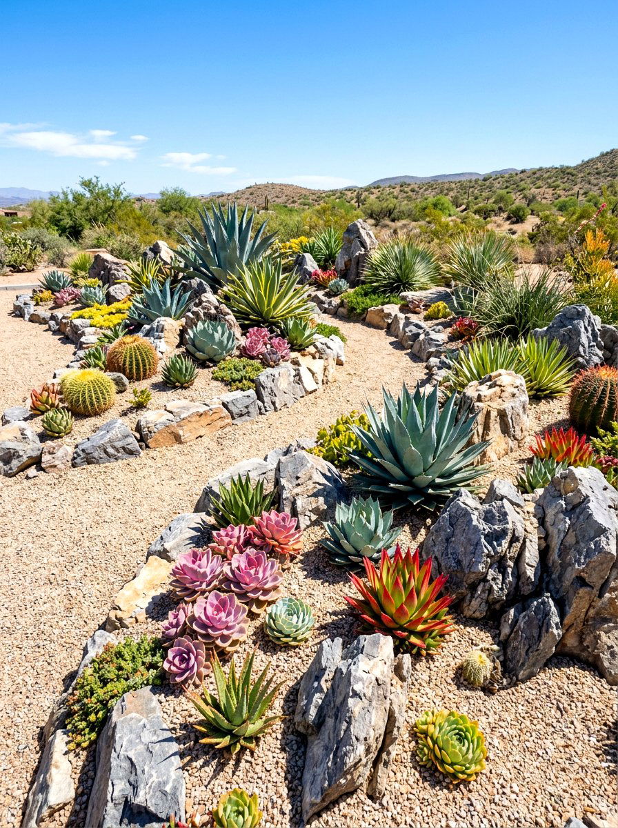 Succulent Rock Garden - 30 rock landscaping ideas