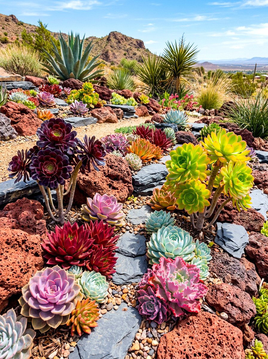 Succulent Rock Garden - 30 rock garden ideas