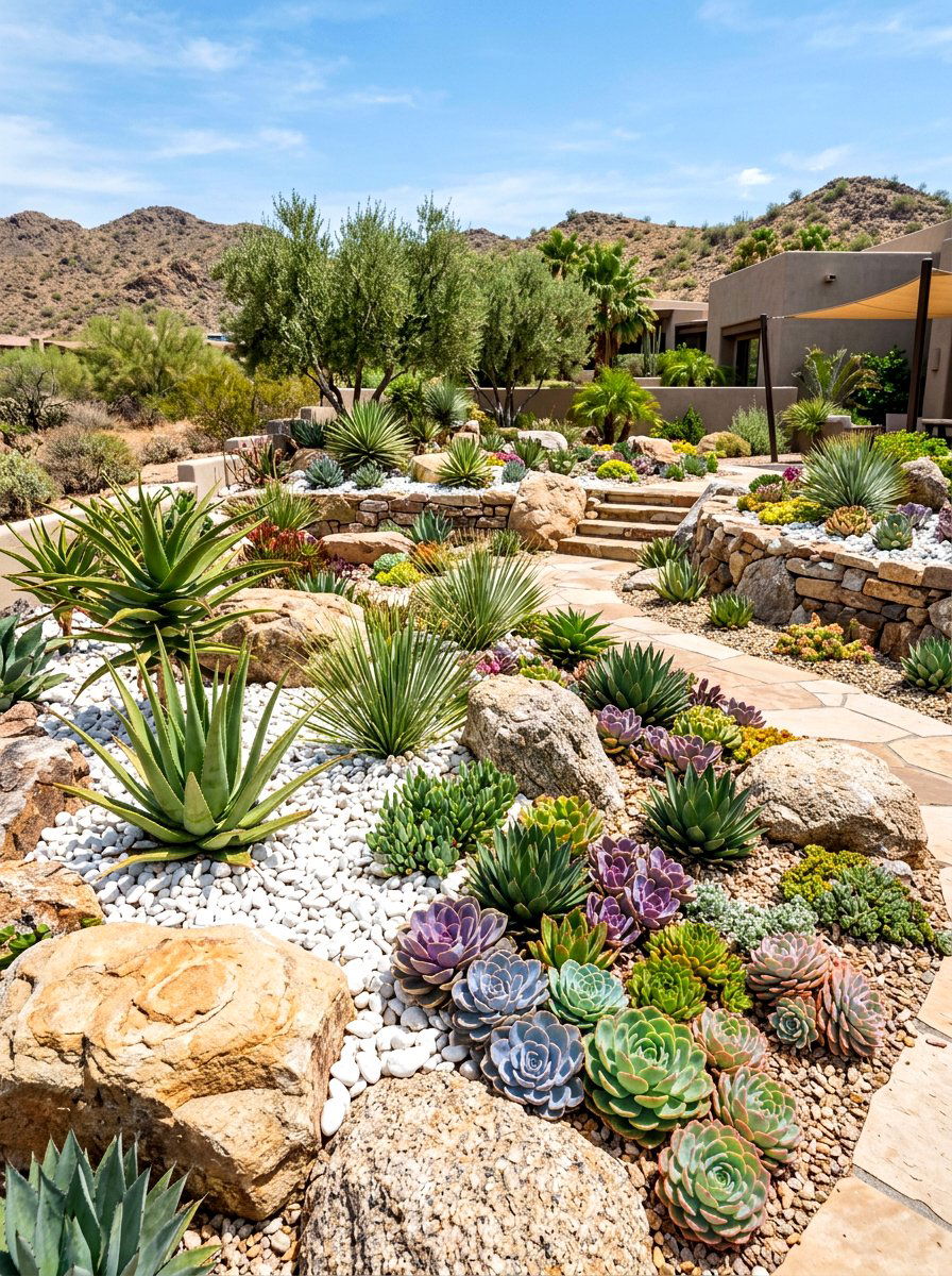 Succulent Rock Garden - 30 simple landscaping ideas