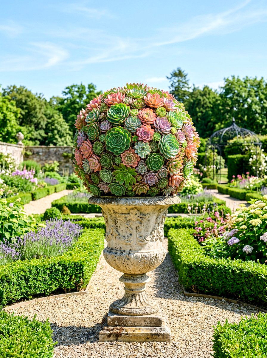 Succulent Topiary Ball - 30 succulent garden ideas