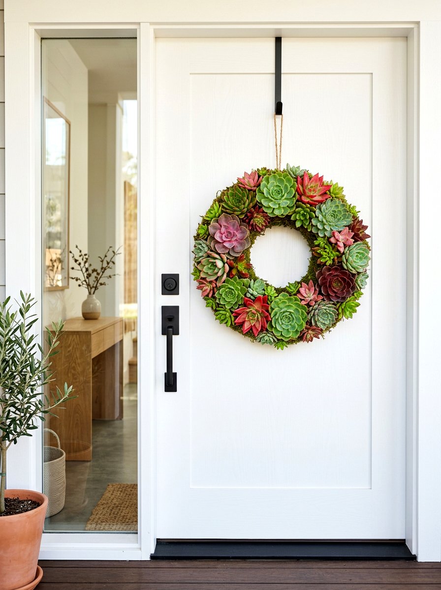 Succulent Wreath Decor - 30 succulent garden ideas