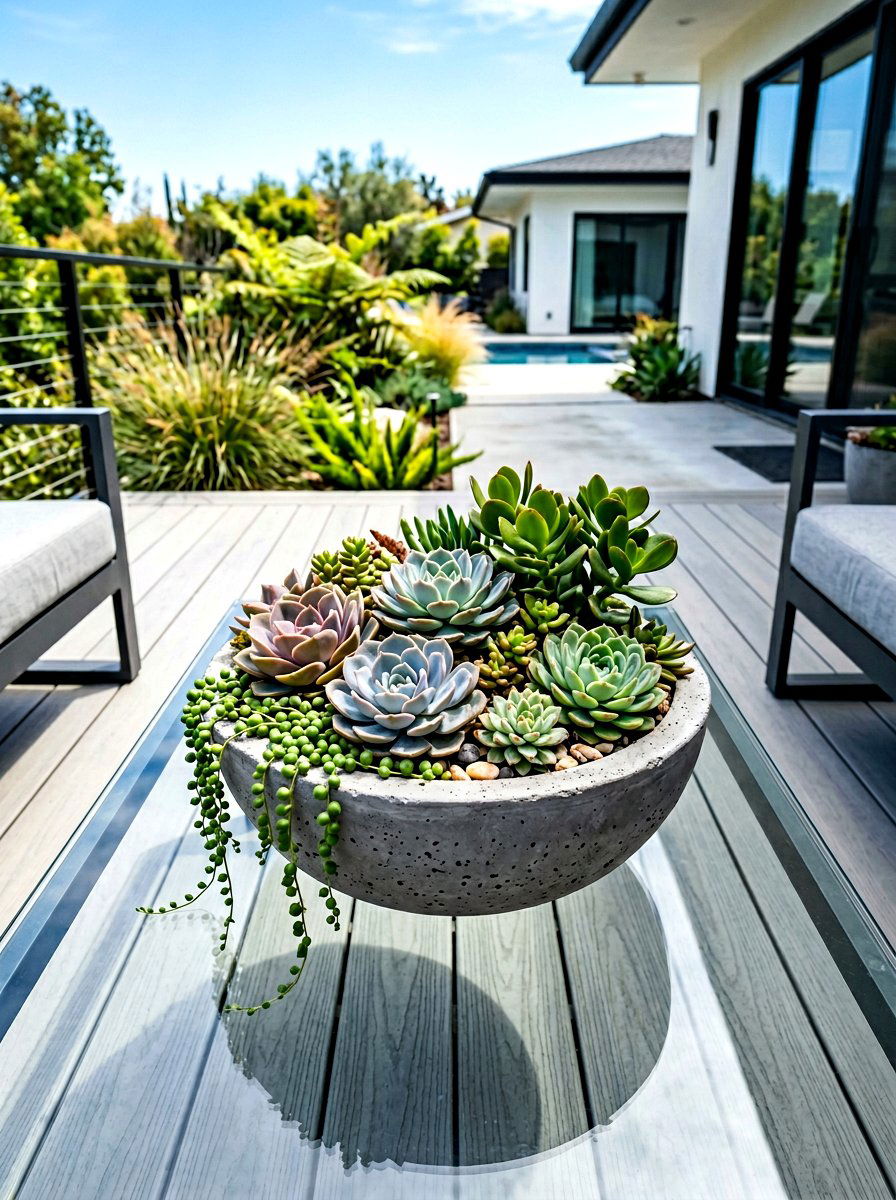 Succulent bowl garden - 30 container garden ideas