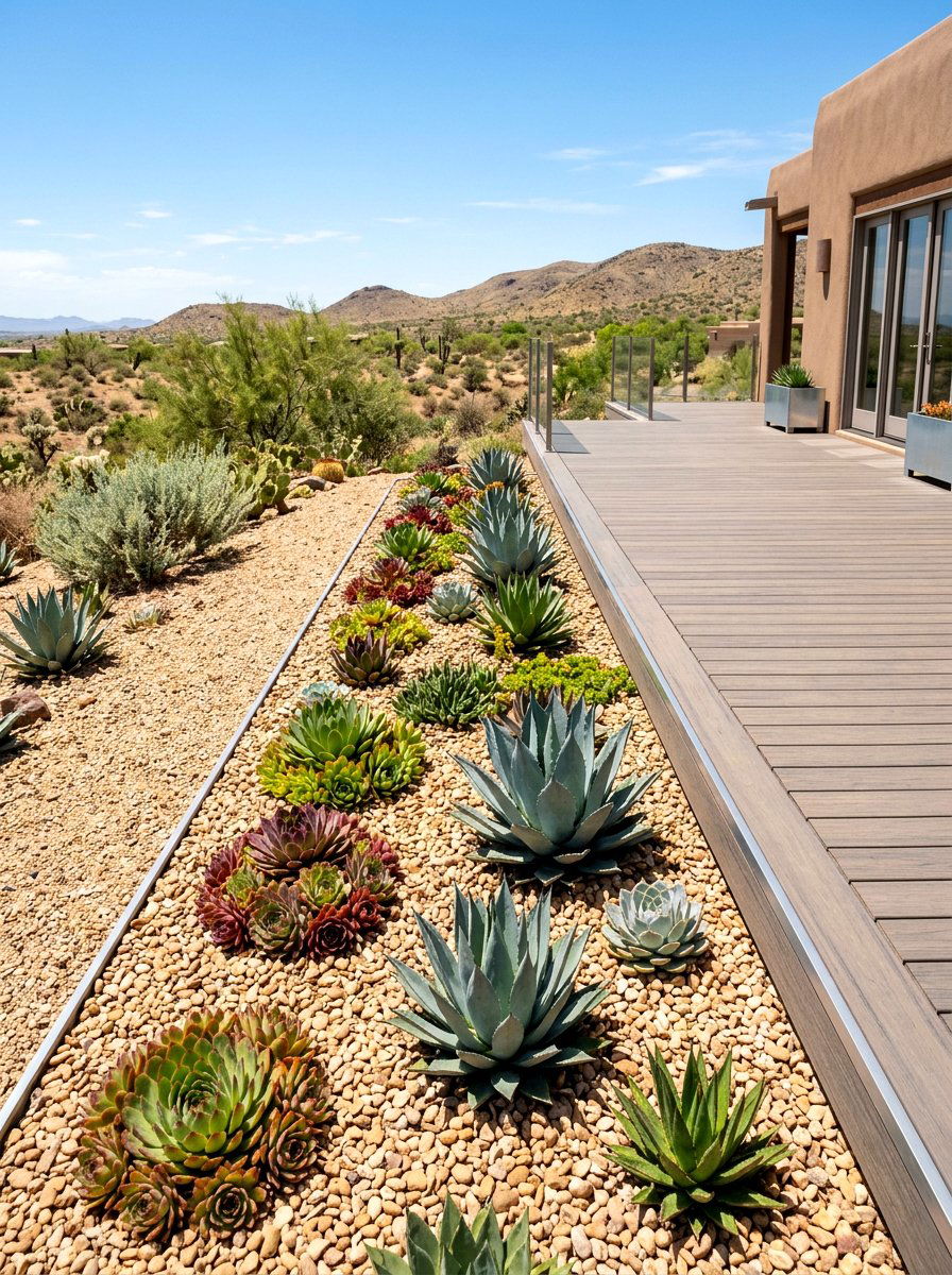 Succulent garden - 30 deck border planting ideas