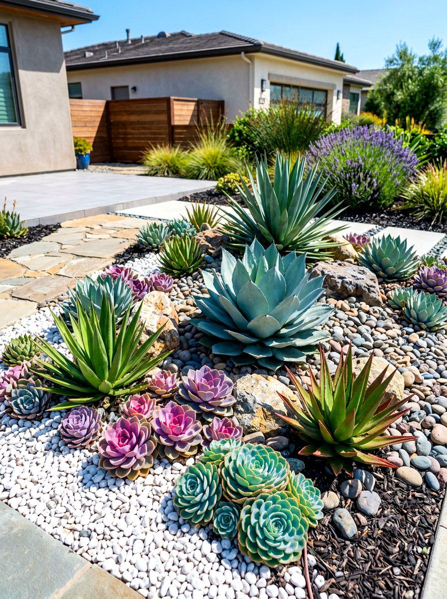 Succulent garden display - 30 sensory garden ideas