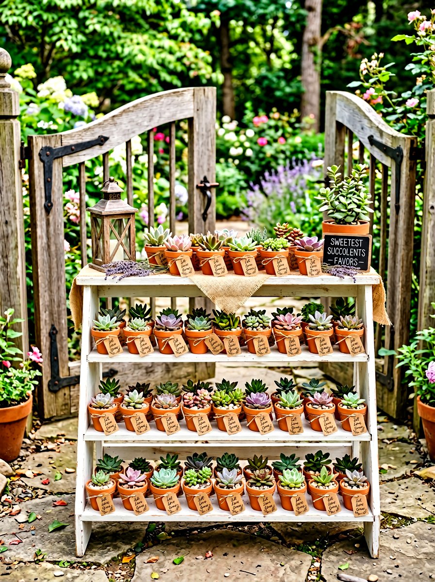 Succulent party favors - 30 bridal shower garden party ideas
