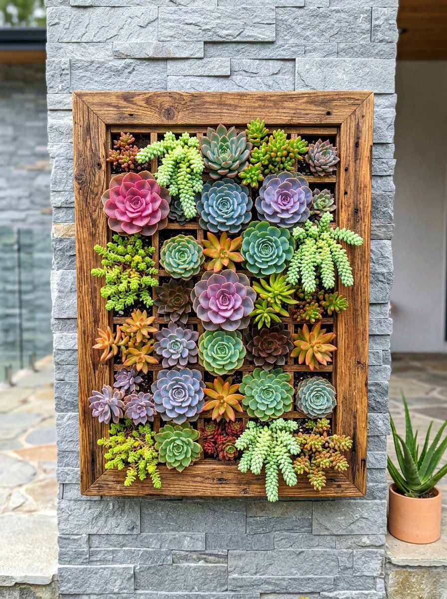 Succulent wall pallet - 30 pallet planter ideas