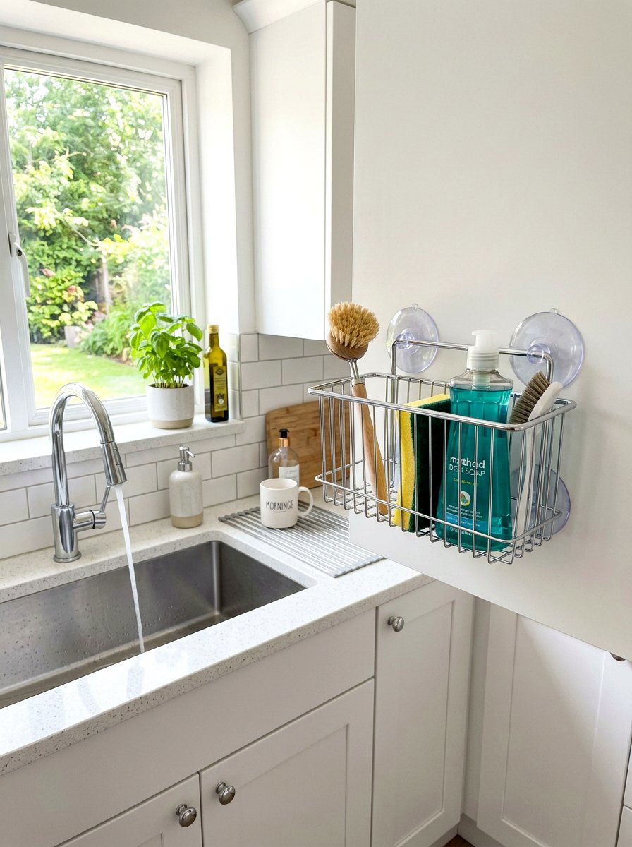 Suction Cup Cabinet Basket - 30 under sink storage rental ideas