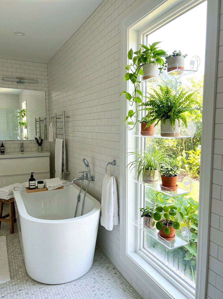 Suction Cup Window Shelf - 30 plant shelf window ideas