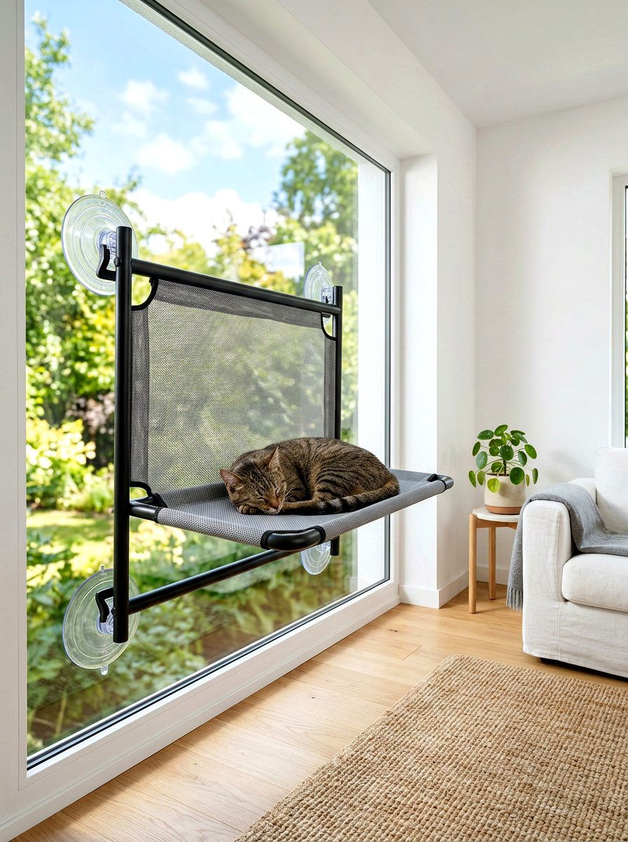 Suction cup cat hammock - 30 cat window perch ideas