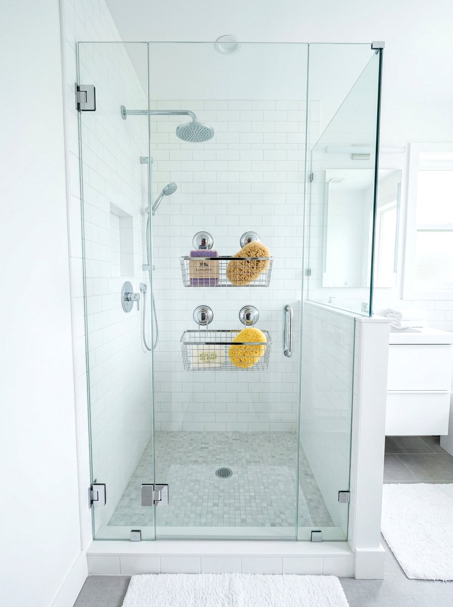 Suction cup wire basket - 30 renter safe bathroom shelf ideas